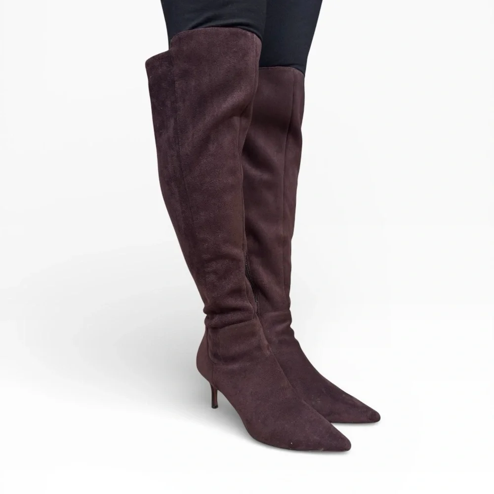 Charles by Charles David Atypical OTK Boots Mocha Brown Suede Size US 7.5 Women